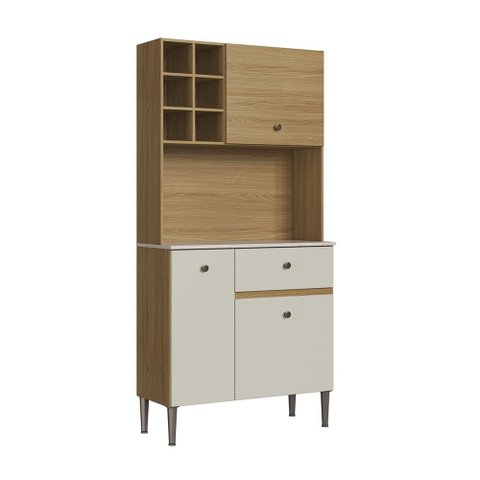 Armário de Cozinha 3 Portas 1 Gaveta Ac3311 Ipê/cristalo - Decibal