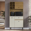 Ver imagem 2 de Armário de Cozinha 3 Portas 1 Gaveta Ac3311 Ipê/cristalo - Decibal