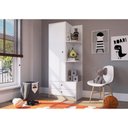 Ver imagem 2 de Guarda-Roupas Infantil 1 Porta 2 Gavetas Multimóveis CR35097 Branco/Fumê