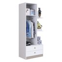 Ver imagem 5 de Guarda-Roupas Infantil 1 Porta 2 Gavetas Multimóveis CR35097 Branco/Fumê