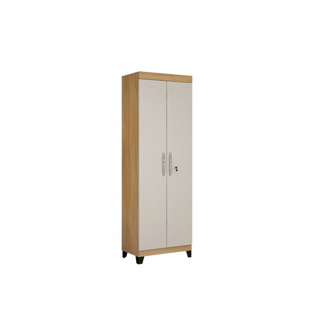 Armario Multiuso Asteca 2 Portas com Chave Valdemoveis Cinamomo/Off White
