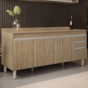 Ver imagem 2 de Balcão de Cozinha para Pia com Tampo 180cm Dallas Castanho - Lumil