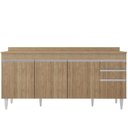 Ver imagem 4 de Balcão de Cozinha para Pia com Tampo 180cm Dallas Castanho - Lumil