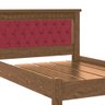 Cama Casal Em MDF Reforçada Castanho Com Capitonê Vinho Mega Fênix - 3