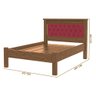 Cama Casal Em MDF Reforçada Castanho Com Capitonê Vinho Mega Fênix - 4