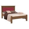 Cama Casal Em MDF Reforçada Castanho Com Capitonê Vinho Mega Fênix - 2