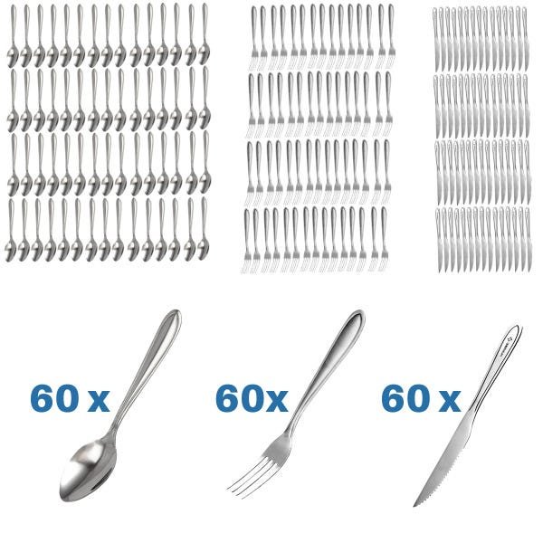 Jogo De Talheres Colher faca garfo 180 Peças Restaurante Bar - 2