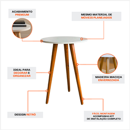 Jogo Duas Mesa de Centro Lateral Cabeceira Criado Organiza Decora Quarto Multiuso Tripé Madeira Mdf - 2