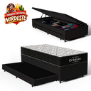 Ver imagem 2 de Cama Box Baú com Colchão de Espuma D45 Ortobom Airtech 150 + Auxiliar Unique Solteiro 88cm