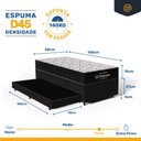 Ver imagem 5 de Cama Box Baú com Colchão de Espuma D45 Ortobom Airtech 150 + Auxiliar Unique Solteiro 88cm