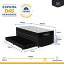 Ver imagem 6 de Cama Box Baú com Colchão de Espuma D45 Ortobom Airtech 150 + Auxiliar Unique Solteiro 88cm