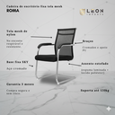 Ver imagem 2 de Kit 4 Cadeiras de Escritório Diretor Londres Roma Mesh Fixa