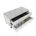 Ver imagem 2 de Balcão Gabinete para Banheiro sem Cuba 80cm com Rodízio e Gaveta Bn3603 Tecno Mobili - Marmore