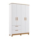 Ver imagem 2 de Guarda-Roupa Infantil 100% MDF 4 Portas e 2 Gavetas 129cm Multimóveis Crper-GRP134 Branco/Madeirado