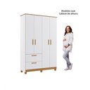 Ver imagem 6 de Guarda-Roupa Infantil 100% MDF 4 Portas e 2 Gavetas 129cm Multimóveis Crper-GRP134 Branco/Madeirado