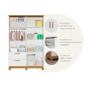 Ver imagem 3 de Guarda-Roupa Infantil 100% MDF 4 Portas e 2 Gavetas 129cm Multimóveis Crper-GRP134 Branco/Madeirado