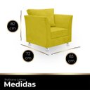 Ver imagem 3 de 01 Poltrona Lisboa Suede Amarelo - Pandora Decor