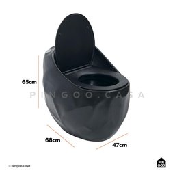Vaso Sanitário Monobloco Caixa Acoplada Titanita Pingoo.casa - Preto - 8