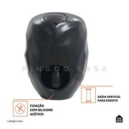 Vaso Sanitário Monobloco Caixa Acoplada Titanita Pingoo.casa - Preto - 7