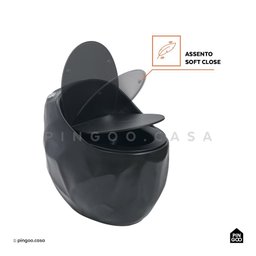 Vaso Sanitário Monobloco Caixa Acoplada Titanita Pingoo.casa - Preto - 4