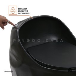 Vaso Sanitário Monobloco Caixa Acoplada Titanita Pingoo.casa - Preto - 6