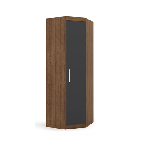 Guarda Roupa Genova Módulo Canto Ipe Wood com Grafite Batrol