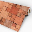 Ver imagem 4 de Papel de Parede Adesivo Madeira Quadriculado Sala Resistente a Água