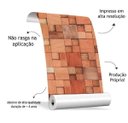 Ver imagem 2 de Papel de Parede Adesivo Madeira Quadriculado Sala Resistente a Água