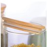 Porta Tempero e Condimento de Vidro com Tampa de Bambu Potes Herméticos para Temperos Condimentos Es - 4