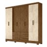 Guarda-Roupa 8 Portas San Lorenzo Plus Linha Crystal 941381 Castanho Wood Avelã Wood Moval - 1