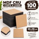 Ver imagem 2 de Kit Quadrado 10x10 cm MDF Cru Recortado a Laser 100 Uni