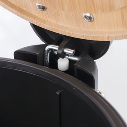 Lixeira com Pedal Preta Aço Inox 5 Litros com Tampa de Bambu Estilo Moderno para Qualquer Ambiente - 6