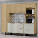 Ver imagem 7 de Cozinha Modulada 4 Peças Vick Castanho Off White