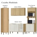 Ver imagem 5 de Cozinha Modulada 4 Peças Vick Castanho Off White