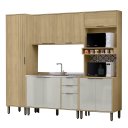 Ver imagem 2 de Cozinha Modulada 4 Peças Vick Castanho Off White