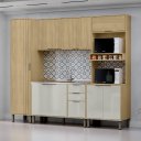 Ver imagem 1 de Cozinha Modulada 4 Peças Vick Castanho Off White