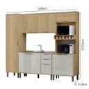 Ver imagem 3 de Cozinha Modulada 4 Peças Vick Castanho Off White