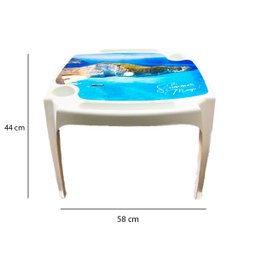 Kit Mesinha Branca com Porta Copo + Cadeira Praia Infantil - 10