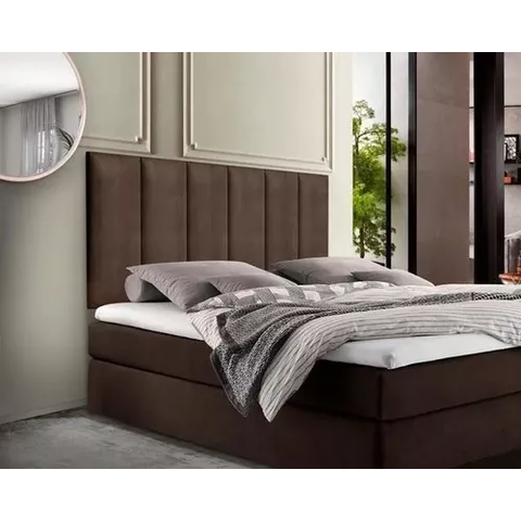 Cabeceira Painel Marrom para Cama Box Queen Size 1,60 Estofada em Suede Moderna Vs