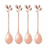 Conjunto 4 Colheres Aço Inox para Chá Leaves Rose - 1