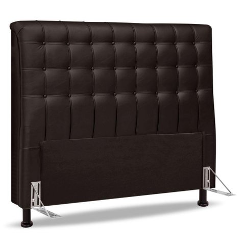 Cabeceira Cama Box Casal Queen Size Ciara 160cm Botonê com Frame Suede Marrom - Abmaza