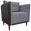 Ver imagem 1 de Poltrona Decorativa para Sala Recepção Consultório Aviv Luxo Corino e Linho