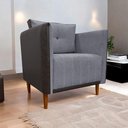 Ver imagem 2 de Poltrona Decorativa para Sala Recepção Consultório Aviv Luxo Corino e Linho