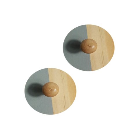 Kit 2 Ganchos de Madeira com Adesivo Pendurar Roupa - Oikos