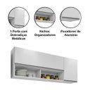 Ver imagem 6 de Kit Balcão 4 Portas e Armário Aéreo 150 Cm Lupin Branco