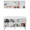 Ver imagem 2 de Kit Balcão 4 Portas e Armário Aéreo 150 Cm Lupin Branco