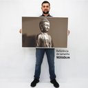 Ver imagem 2 de Quadro Decorativo em Canvas Buda - Moldura Branca - 90 x 60cm
