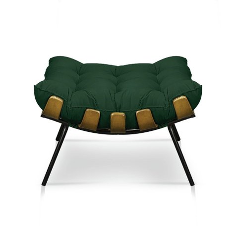 Puff Decorativo Costela Sala e Escritório Suede Verde