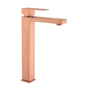 Torneira Misturador Monocomando Rose Fosco Quadrado Alto para Banheiro