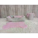 Ver imagem 2 de Kit Pet Caes e Gatos Cesto Organizador Cama P Personalizada Jogo Americano Rosa Caminha P com Ziper